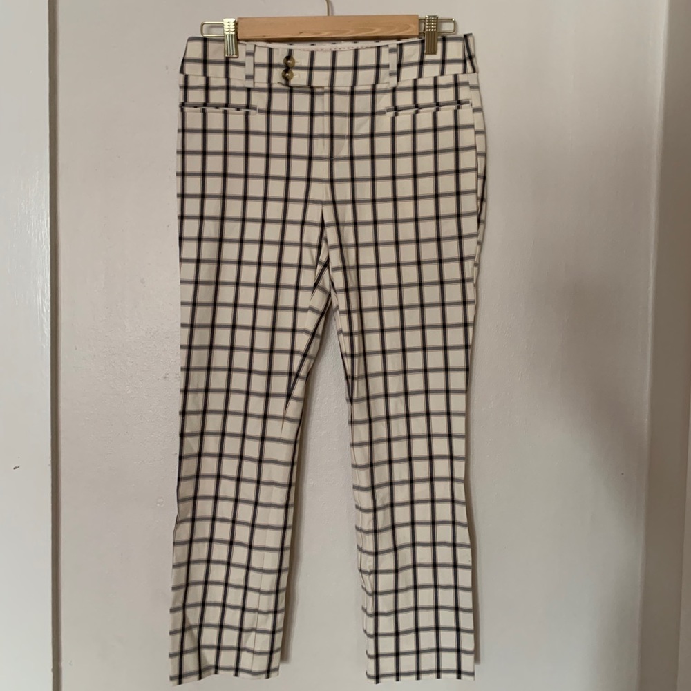 Anthropologie plaid slim cropped pant